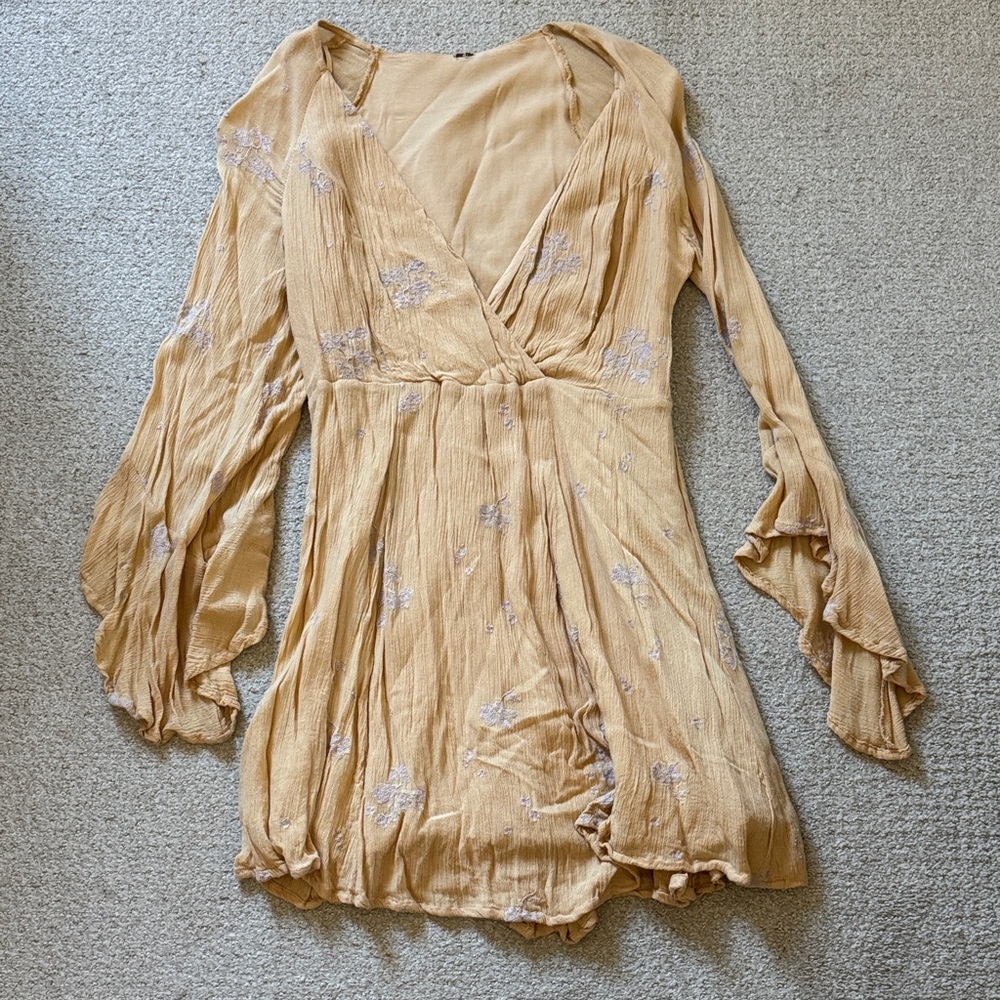 Free People Yellow Floral Dress